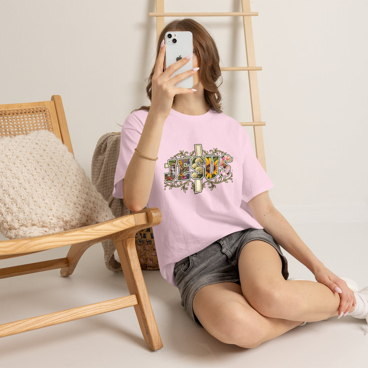 Jesus Floral -Shirt