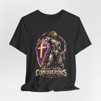 Christian Armor T-Shirt — "More Than Conquerors" Biblical Verse Tee