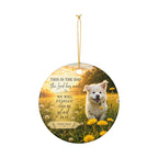 Ceramic Ornament - "This Is The Day" Psalm 118:24 Dog in Wildflower Field