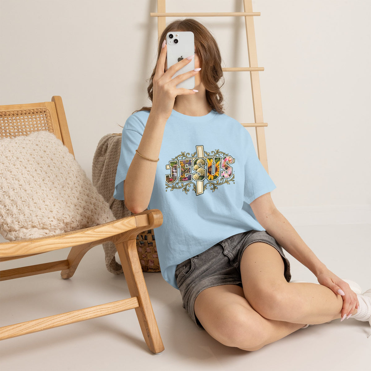 Jesus Floral -Shirt