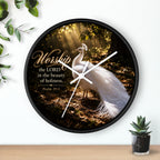 The Beauty of Holiness White Peacock - Wall Clock
