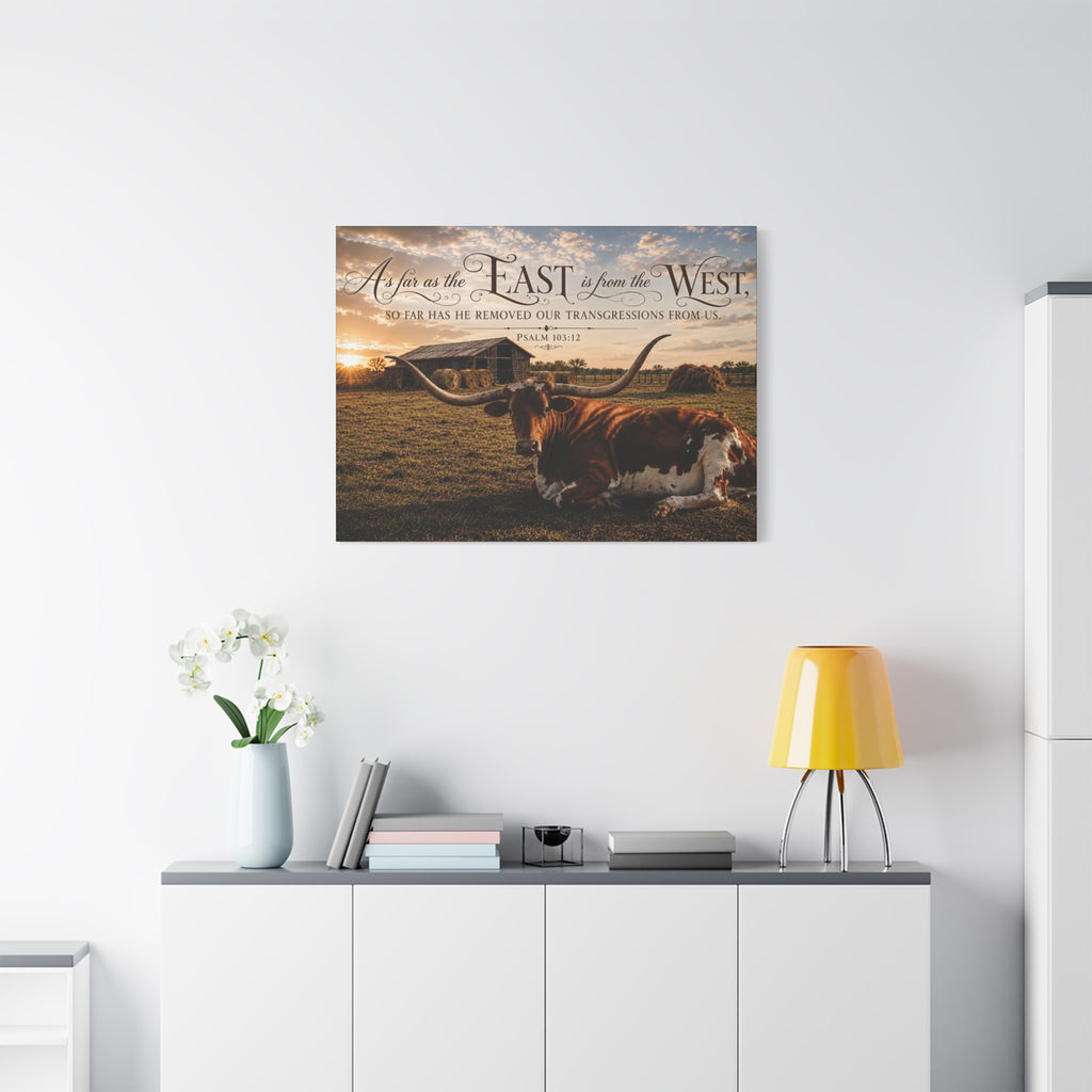 As Far As the East Longhorn - Canvas