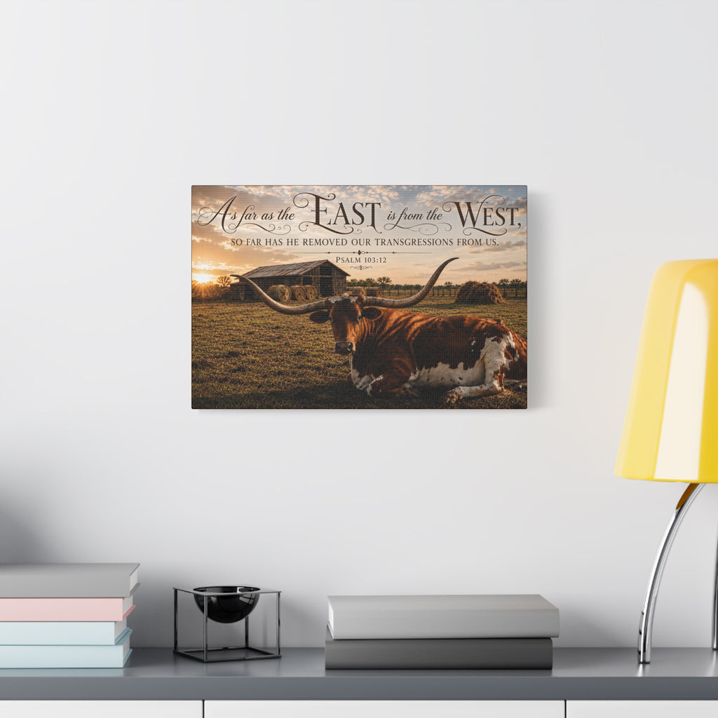 As Far As the East Longhorn - Canvas