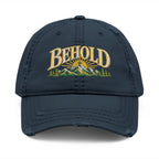Behold Embroidered Distressed Dad Hat - Mountain Sunrise Baseball Cap
