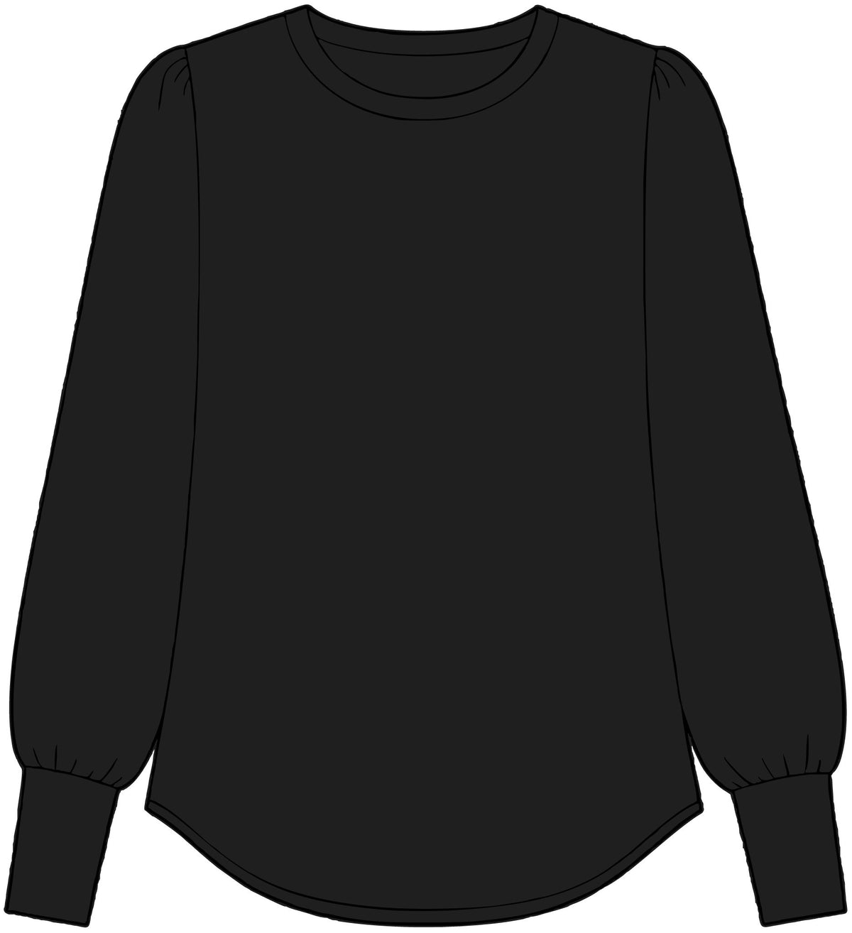 Women's Stretch Jersey Long Sleeve Blouson Top