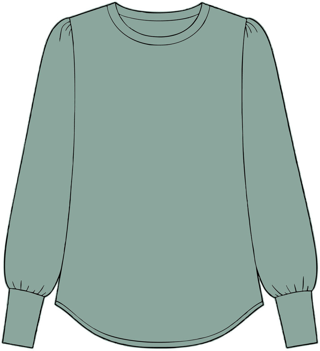 Women's Stretch Jersey Long Sleeve Blouson Top
