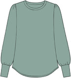 Women's Stretch Jersey Long Sleeve Blouson Top