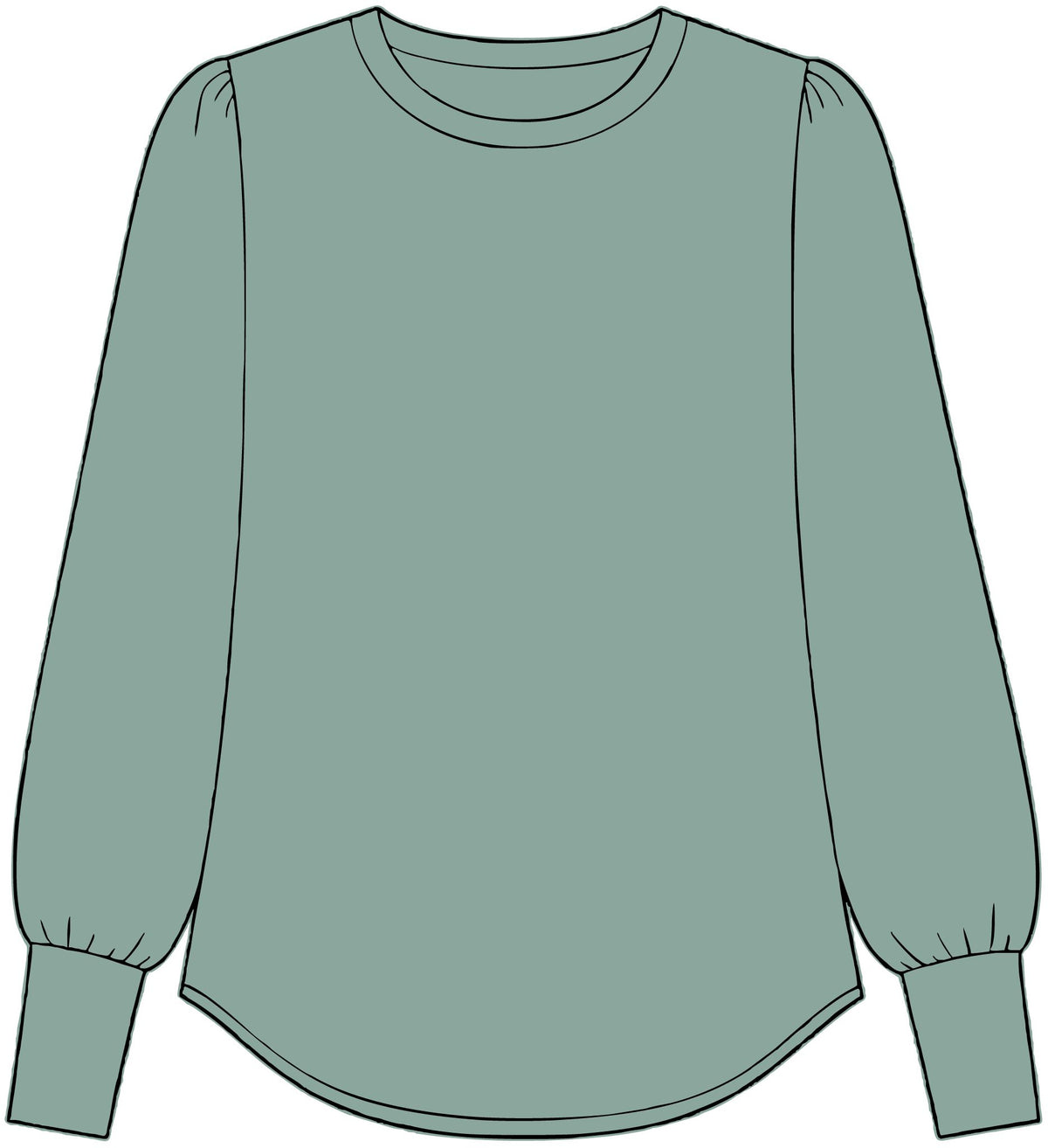 Women's Stretch Jersey Long Sleeve Blouson Top