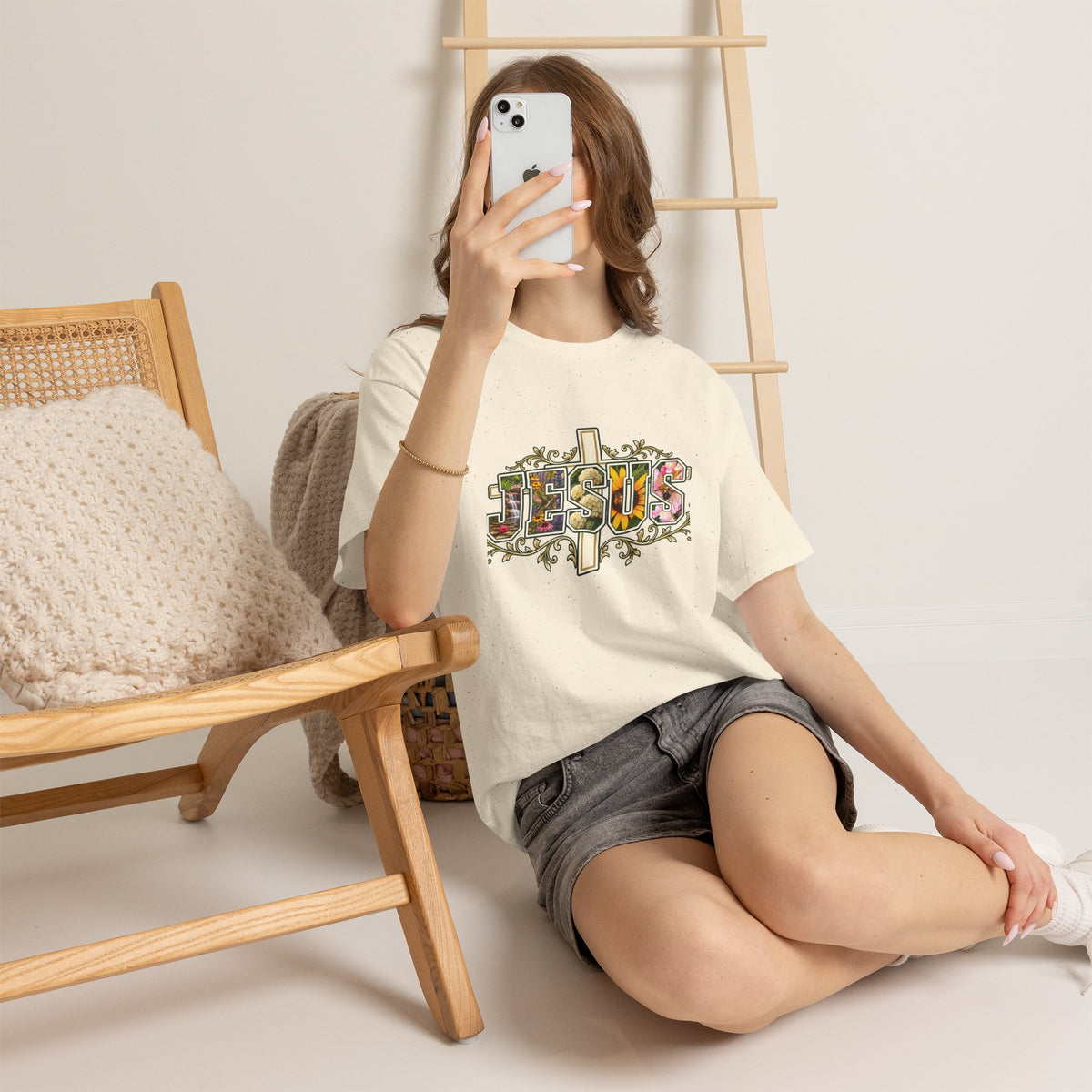 Jesus Floral -Shirt