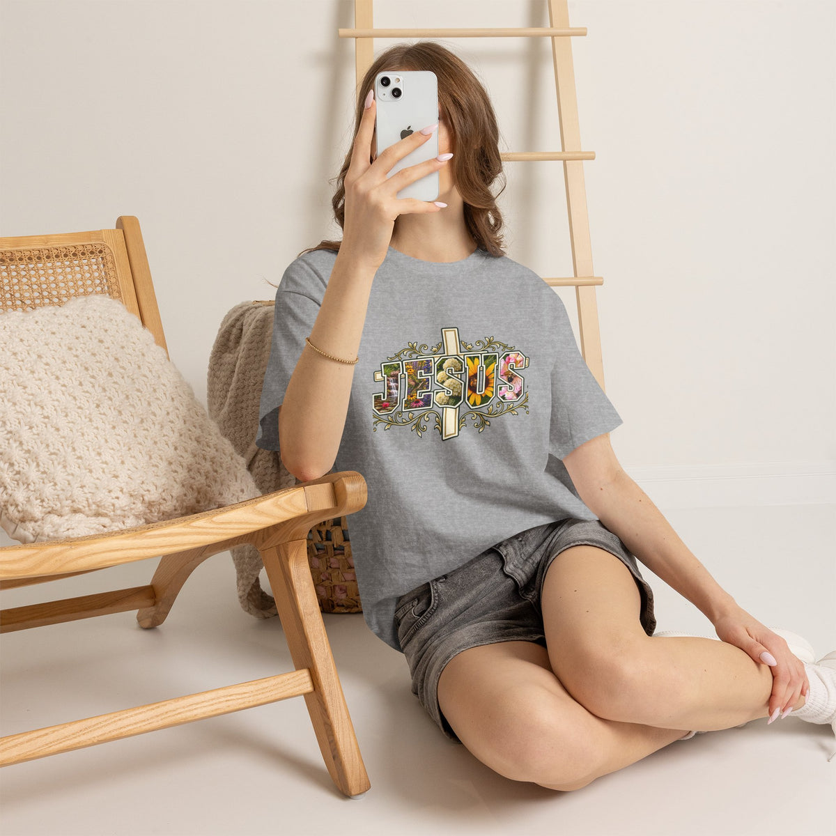 Jesus Floral -Shirt