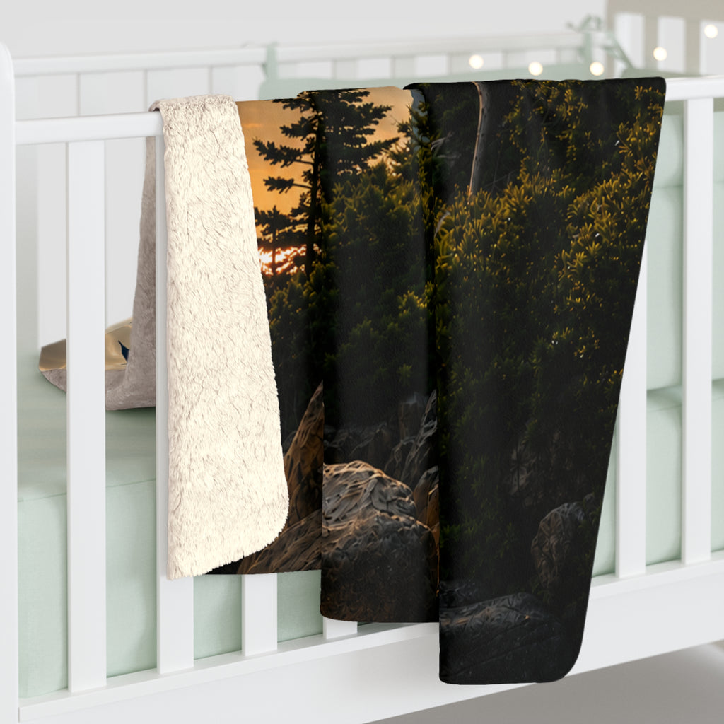 Sherpa Blanket with Lighthouse & Isaiah 26:3 'Perfect Peace' — Inspirational Christian Throw