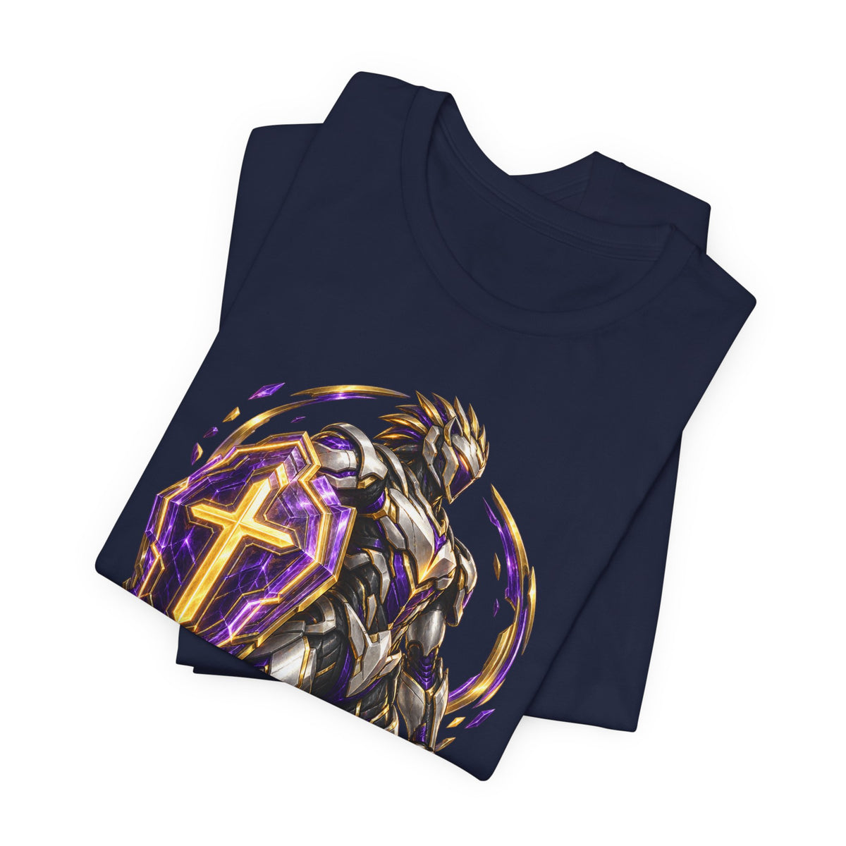 Christian Armor T-Shirt — "More Than Conquerors" Biblical Verse Tee