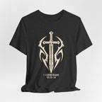 Christian Sword T-Shirt — Be Watchful, Stand Firm Bible Verse Tee
