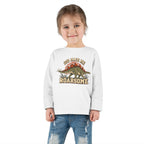 Toddler Tee - "God Made Me Roarsome" Dinosaur Long Sleeve Shirt