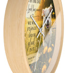 Inspirational Psalm 118:24 Wall Clock — Joyful Dog in Dandelion Field