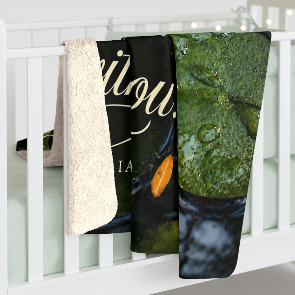 Inspirational Lily Sherpa Blanket — "When you pass through the waters, I will be with you" (Isaiah 43:2)