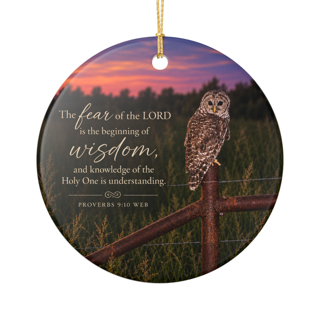 Watchful Wisdom Owl Scripture Ornament
