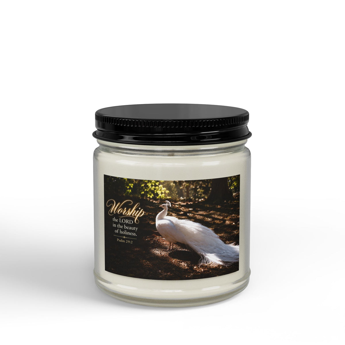The Beauty of Holiness White Peacock - Candle