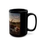 Longhorn Ranch Black Mug – Psalm 103:12 Western Cowhide Coffee Cup