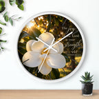 Magnolia Wall Clock — "The joy of the Lord is your strength" (Nehemiah 8:10)