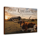 As Far As the East Longhorn - Canvas