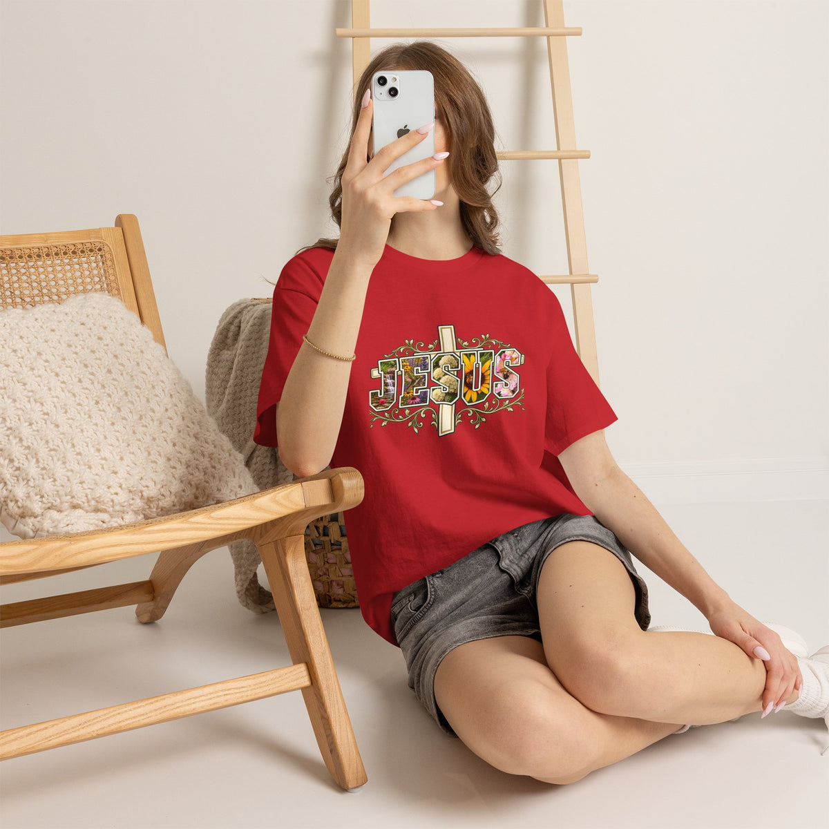 Jesus Floral -Shirt