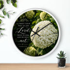 Christian Floral Wall Clock — Psalm 37:5 Inspirational Scripture Timepiece
