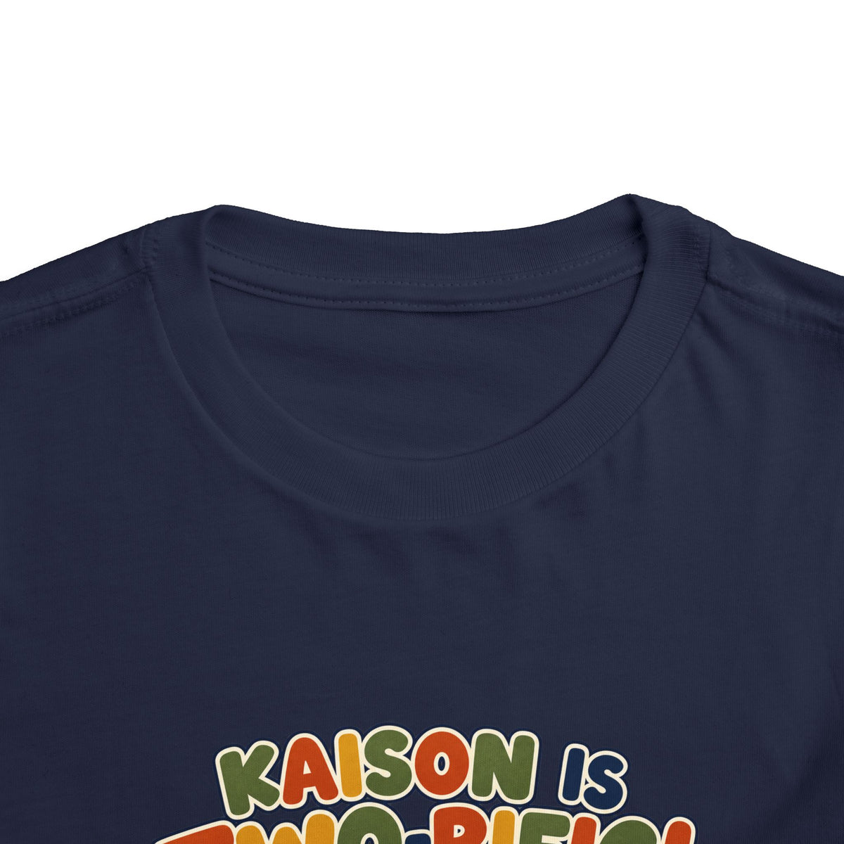 Personalized Toddler Tee - "Kaison is Two-rific!" Dinosaur 2nd Birthday Shirt