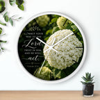 Christian Floral Wall Clock — Psalm 37:5 Inspirational Scripture Timepiece