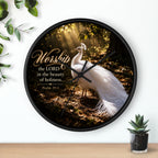 The Beauty of Holiness White Peacock - Wall Clock