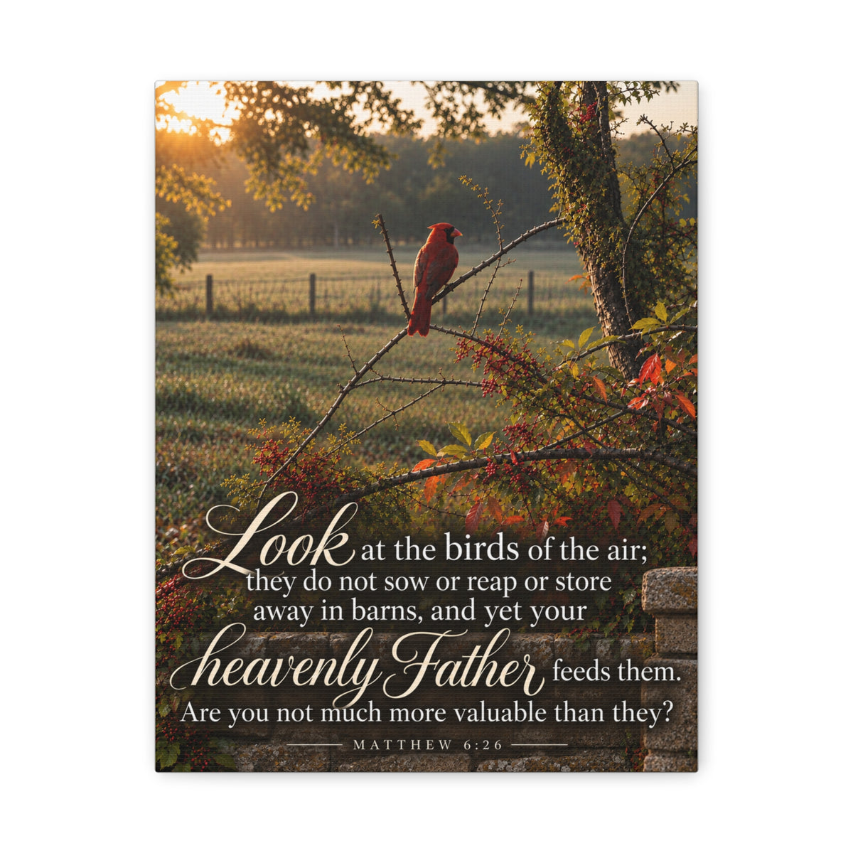 Fed by the Father Cardinal - Canvas