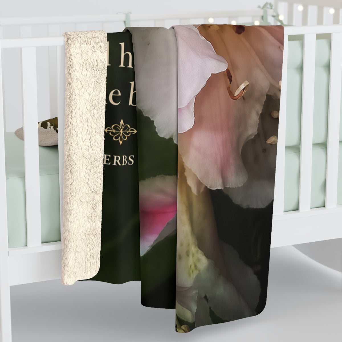 Sherpa Blanket — "Pleasant words are as an honeycomb" Floral Proverbs 16:24 Inspirational Throw