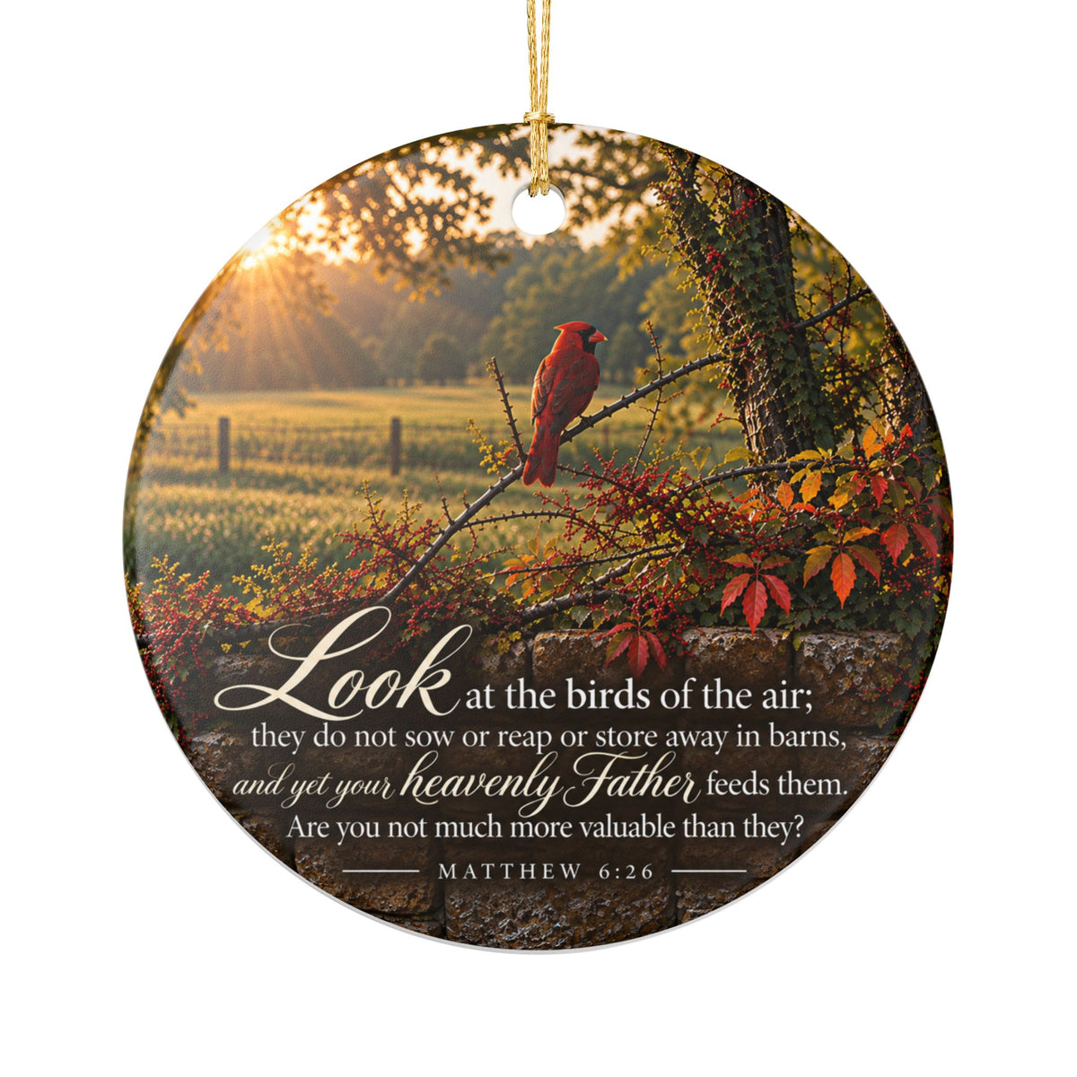 Fed by the Father Cardinal - Ornament