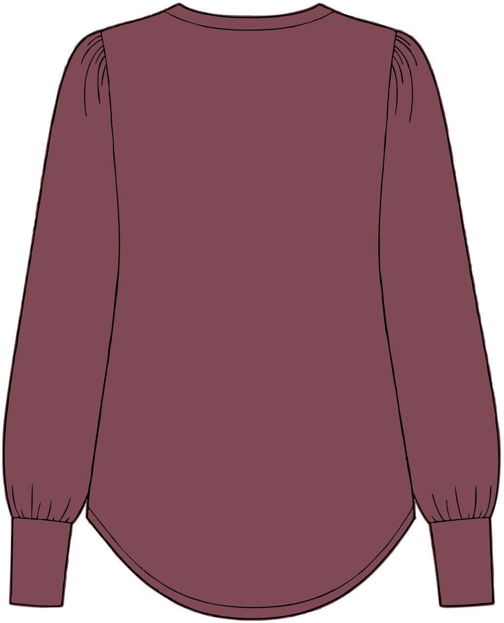 Women's Stretch Jersey Long Sleeve Blouson Top
