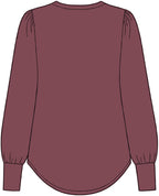 Women's Stretch Jersey Long Sleeve Blouson Top