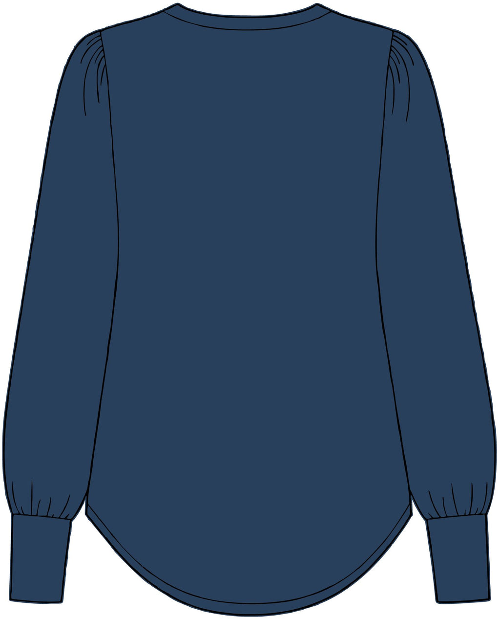 Women's Stretch Jersey Long Sleeve Blouson Top