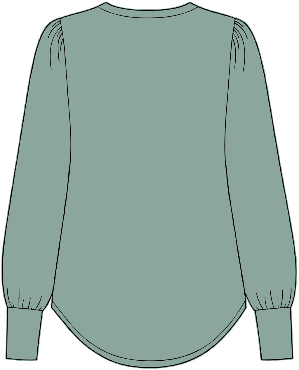 Women's Stretch Jersey Long Sleeve Blouson Top