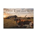 As Far As the East Longhorn - Canvas