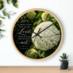 Christian Floral Wall Clock — Psalm 37:5 Inspirational Scripture Timepiece