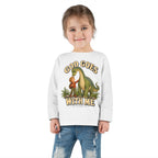 Toddler Long Sleeve Tee — "God Goes With Me" Dino Faith Shirt