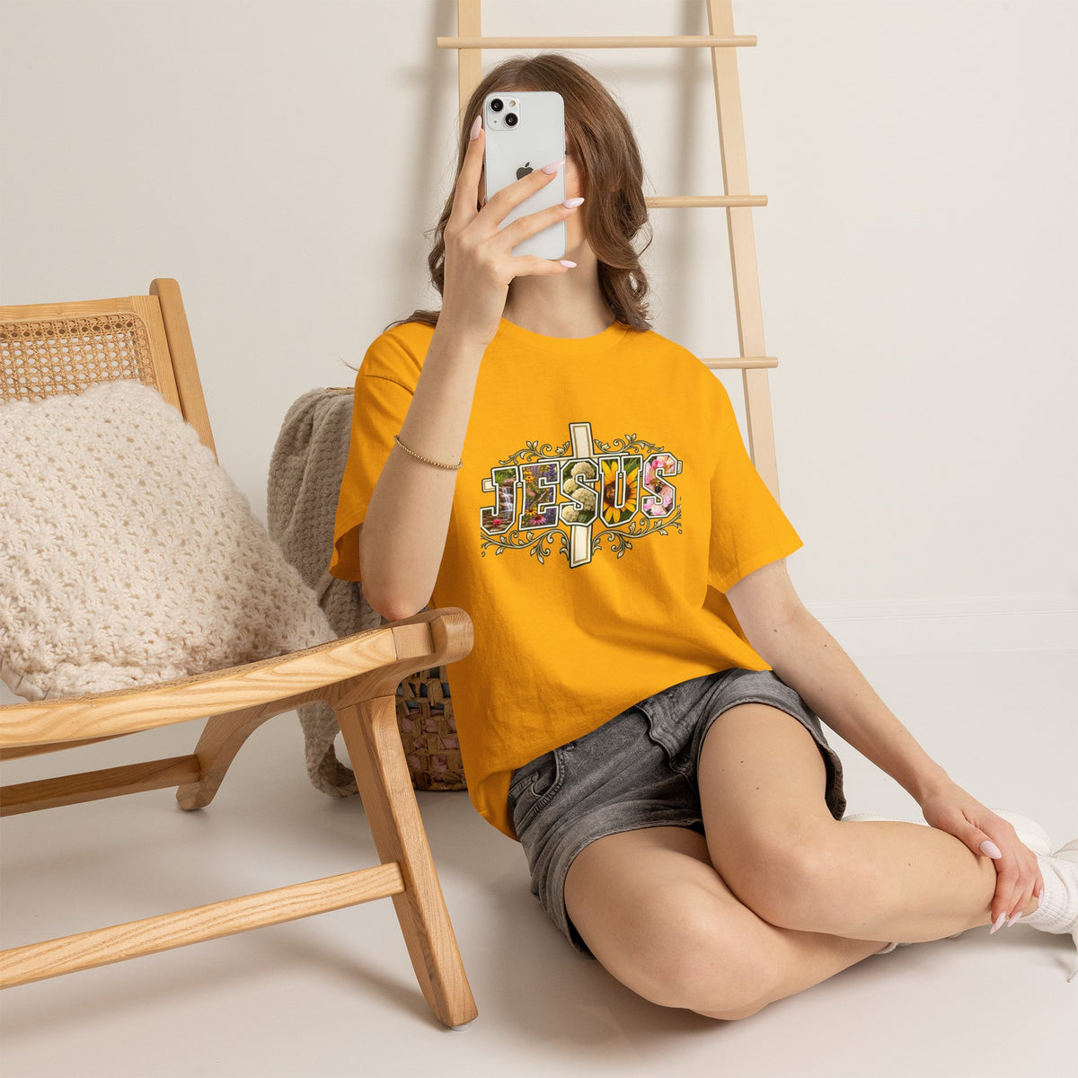 Jesus Floral -Shirt
