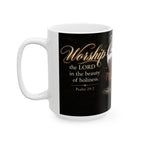The Beauty of Holiness White Peacock - Mug