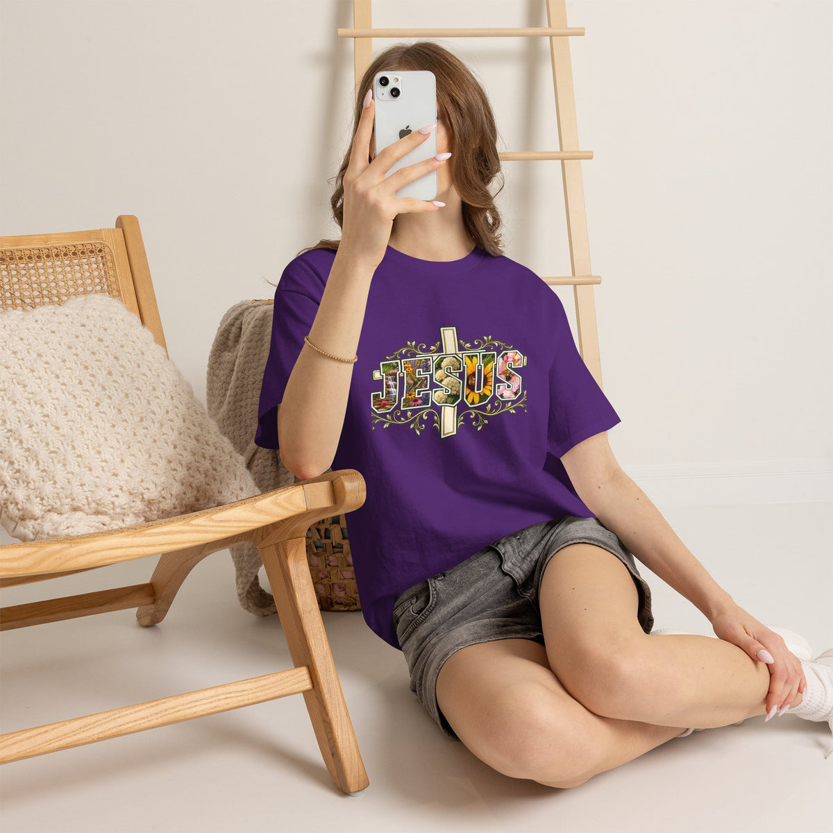 Jesus Floral -Shirt