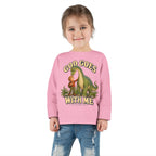 Toddler Long Sleeve Tee — "God Goes With Me" Dino Faith Shirt