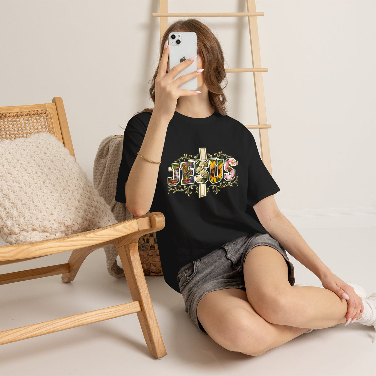 Jesus Floral -Shirt