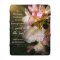 Sherpa Blanket — "Pleasant words are as an honeycomb" Floral Proverbs 16:24 Inspirational Throw