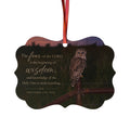 Christian Owl Wisdom Aluminum Ornament — Proverbs 9:10 Inspirational Holiday Decor