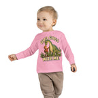 Toddler Long Sleeve Tee — "God Goes With Me" Dino Faith Shirt