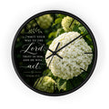 Christian Floral Wall Clock — Psalm 37:5 Inspirational Scripture Timepiece