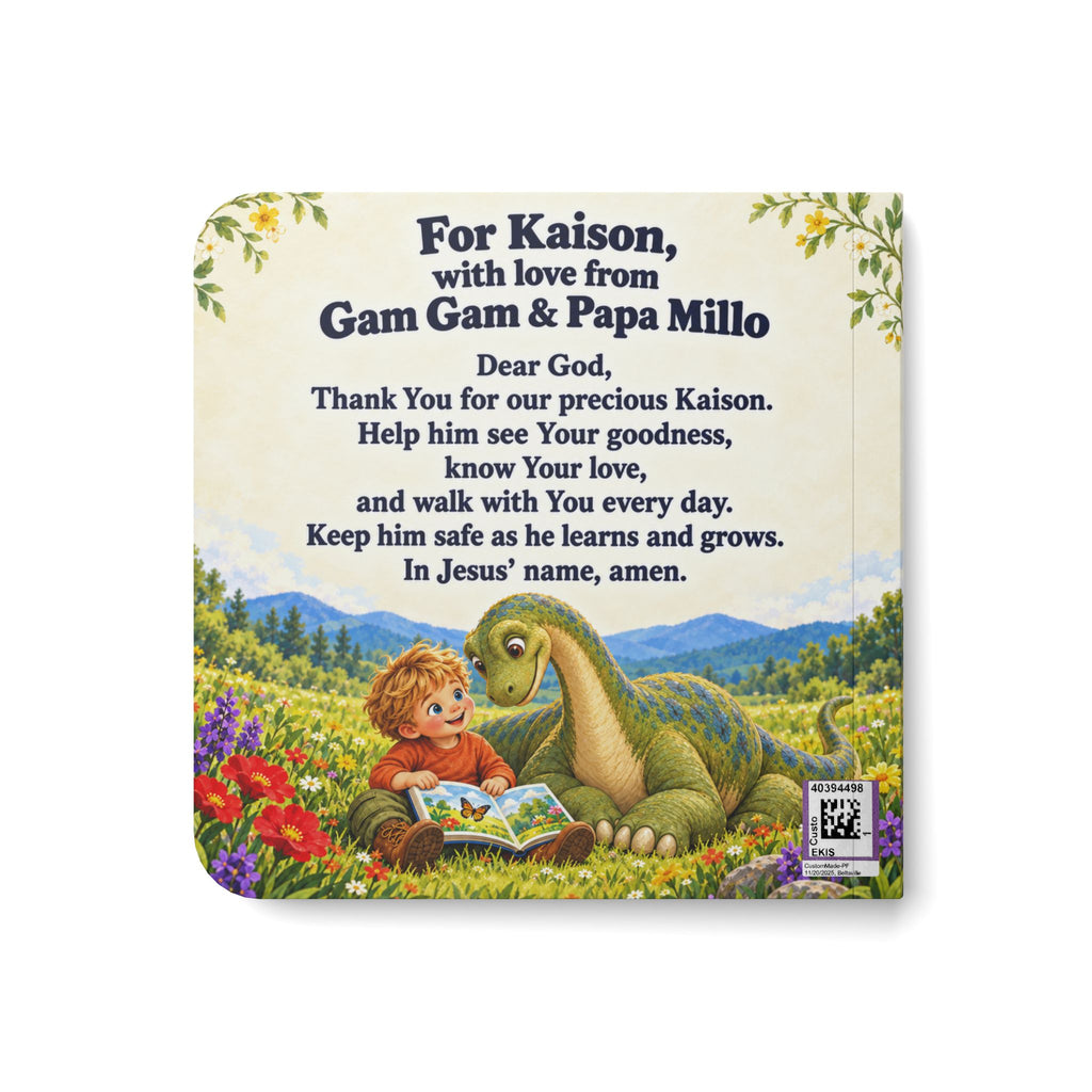 God Made a Colorful World Board Book – Personalized Christian Dinosaur Bible Adventure for Kids